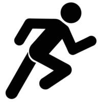 Simple Black Pictogram Of A Person Running Or Sprinting For Icon Usage vector