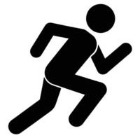 Black Silhouette Of A Runner Jogging In Minimalist Design On White Background vector