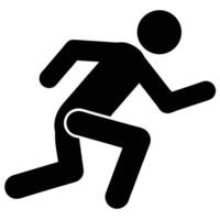 Simple Black Run Icon Showing Movement And Speed For Fitness Applications vector