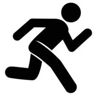 Black Silhouette Illustration Of A Running Person On White Background vector