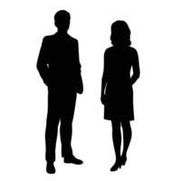 Silhouette Illustration Of Business People Man And Woman Isolated On White Background vector