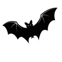 Silhouette Of A Bat With Spread Wings On A White Background vector