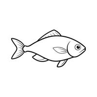 Simple Line Drawing Of A Fish Illustration For Coloring Books And Educational Resources vector