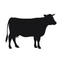 Silhouette Of A Dairy Cow Standing Isolated On White Background Graphic vector
