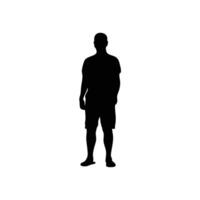 Standing Man Silhouette Illustration Isolated On White Background Simple Design vector