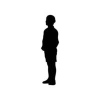 Silhouette Of A Standing Person With Hands Behind Back Isolated On White vector