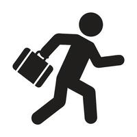 Running Businessman Silhouette With Briefcase Symbol Of Urgency And Time Pressure vector