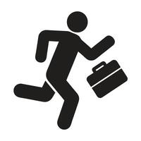 Businessman Running Late With Briefcase Flat Icon Design vector