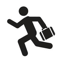 Businessman Running With Briefcase Silhouette Symbol Of Urgency And Career Pursuit vector