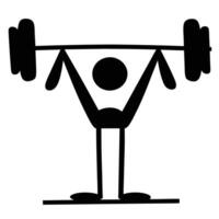 Simple Silhouette Of A Person Lifting Weights Overhead At The Gym vector