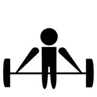 Simple Black Icon Illustration Of A Person Lifting Barbell Weights vector