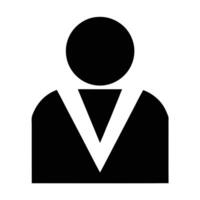 Black Silhouette Of A Judge Or Graduate With V Shaped Collar Symbol vector