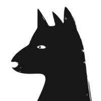 Abstract Silhouette Of A Horse Head In Black And White Sketch Style vector