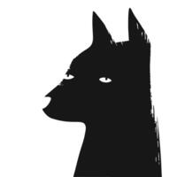 Minimalist Dog Silhouette With Textured Edges In Black And White Graphic Design vector