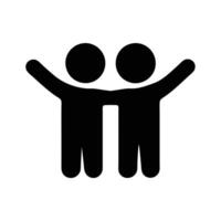 Friendship Icon Featuring Two People Hugging And Showing Unity And Support vector