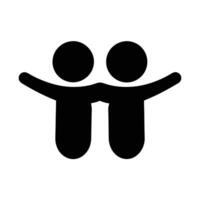 Two Abstract Figures Embracing And Connecting Together In Friendship And Unity vector