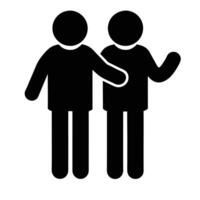 Two People Pictogram Illustration Symbolizing Teamwork Collaboration And Support Icon vector