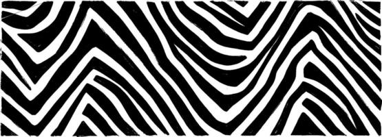 Vintage woodcut illustration featuring an abstract zigzag line design in black and white vector