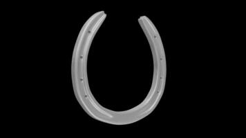 Horseshoe Rotating on a Transparent Background. Seamless Loop. 4K video