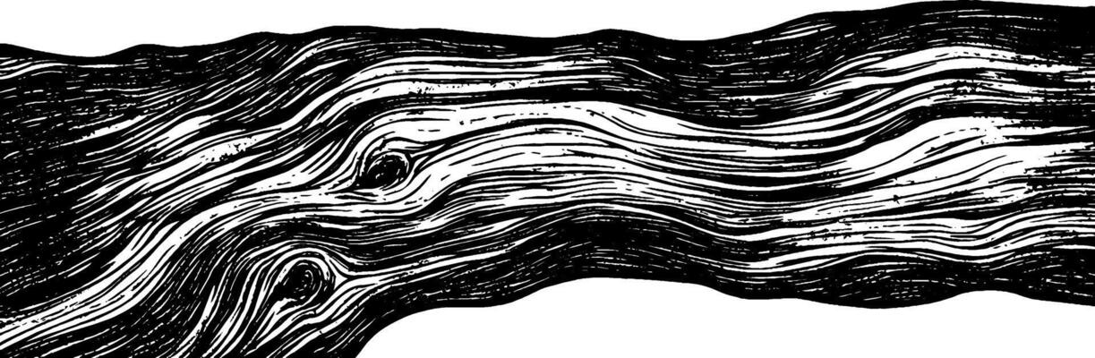 Detailed vintage woodcut illustration showcasing the texture of tree bark in black and white