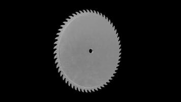 Circular Saw Blade Rotating on a Transparent Background. Seamless Loop. 4K video