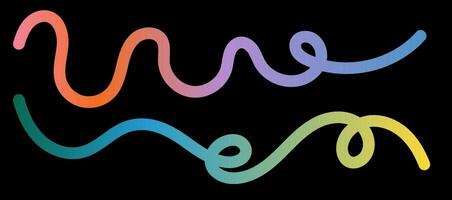 Abstract 3D gradient background with long fluid lines, dynamic swirls, and wavy shapes. Modern and trendy design with a smooth, colourful flow. vector