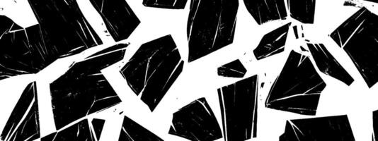 Vintage woodcut texture illustration depicting shards of broken glass artfully arranged vector