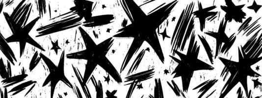 Vintage woodcut illustration showcasing an array of scattered stars on a textured background vector