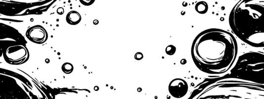 Vintage woodcut illustration depicting various scattered bubbles in a creative design vector