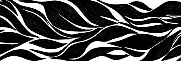 Vintage woodcut illustration of a continuous vine pattern with flowing designs vector