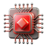 elegant traditional Abstract Circuitry with Red Energy Core Isolated genuine png