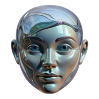 vibrant minimalist Abstract Face Distorted Glass Reflection Transparent Background high resolution png