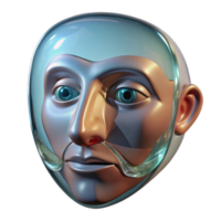 vibrant creative Abstract Face Reflection in Warped Glass Cutout high resolution png