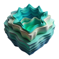 magnificent abstract Abstract Fractal Fjord Cutout Teal and Green Hues Isolated exclusive png