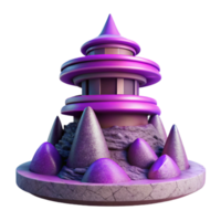 magnificent minimalist Abstract Terraform Tower Cutout with Purple Hues authentic png