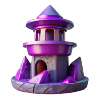 serene creative Abstract Terraform Tower Cutout with Purple Hues authentic png