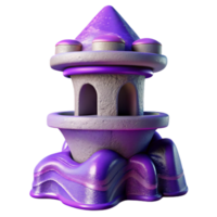 magnificent abstract Abstract Terraform Tower Cutout with Purple Hues png