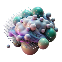 serene traditional Abstract Virtual Data Stream with Particles Transparent Background detailed png