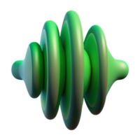 impressive minimalist Abstract Waveform with Green Gradient Cutout Element authentic png