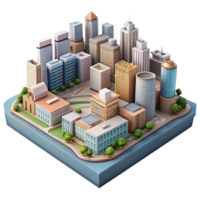 elegant minimalist Aerial View Cityscape Cutout with Detailed Buildings Transparent Background authentic png
