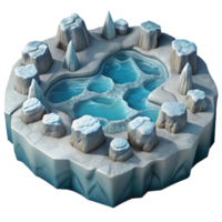 wonderful minimalist Aerial View of Frozen Fjord with Ice Floes Transparent Background high resolution png