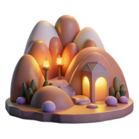 serene rustic Aerthys Building Transparent Background Isolated png