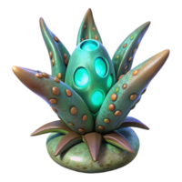 vibrant modern Alien Plant Element Isolated with Bioluminescent Glow authentic png