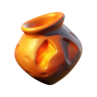 serene vintage Ancient Pottery Shard Hologram with Orange Glow Cutout genuine png
