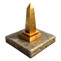 magnificent vintage Ancient Obelisk in Gilded Valley Isolated Element authentic png
