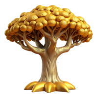 serene artistic Ancient Tree in Gilded Valley Transparent Background high resolution png
