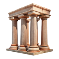 extraordinary minimalist Ancient Valley Temple Columns Isolated on Transparent Background original png