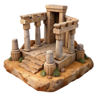 magnificent minimalist Ancient Valley Ruins with Transparent Background exclusive png