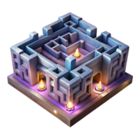 magnificent creative Angular Luminari Maze Isolated with Green Glow original png
