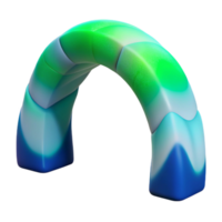 impressive contemporary Arctic Aurora Arch Transparent Background Blue Green Gradient authentic png